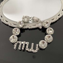 Min Diamond Inlaid Letter Crystal Bracelet Exaggerated Personalised Design Star Network Red Fashion Handicraft