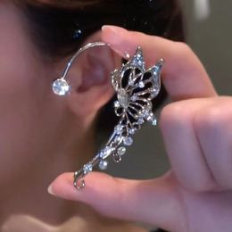 1 PC Fashion Zircon Butterfly Ear Clips Sparkling Rhinestone Ear Cuff Clips Earrings Without Piercing For Women Wedding Jewelry Gifts Wholesale YME105