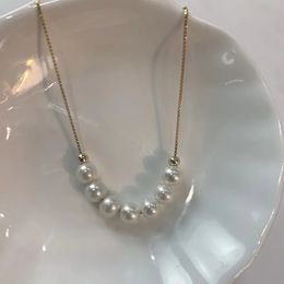 Pendant Necklaces NYMPH Real Natural Akoya Pearl Necklace Fine Jewellery Choler for Women Round Brand Party Gifts X2661 231010