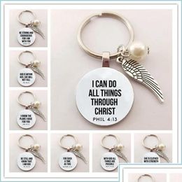 Jewelry Keychains Lanyards Bible Verse Key Chains Faith Keychain Scripture Quote Christian Jewelry For Friend Women Men Inspiratio Otv Dh9Wk