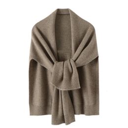 Women's Wool Blends Shawl Knitted Tops Cape Autumn Winter Korean Fashion Sweter Damski Warm Wild Solid Scarf Cardigan Poncho Ropa Mujer 231011