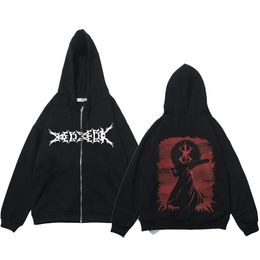 Men's Hoodies Sweatshirts Berserk Zipper Hoodie Anime Long Sleeve Sweatshirts Harajuku Cool Men Women Jackets Clothes Hip Hop Casual Unisex Sweatshirt 231010