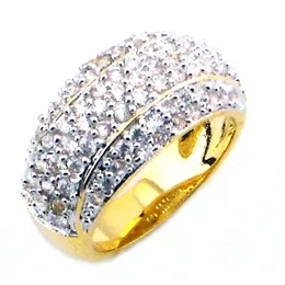 Elegant Crystal Cubic Zircon Women Ring Princess Wedding Rhodium Plated Female Finger Ring Engagement Party Yellow Gold Colour