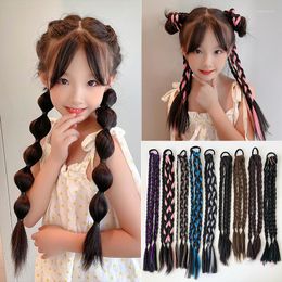 Hair Accessories Children's Wig Braids Girl Lantern Bubble Ponytail Kids Simulate Plait Toddler Cute Fake Double Pigtails