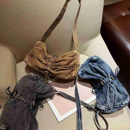 Cross Body Waste soil style wash water drawstring bag portable shoulder bag 2023 autumn and new fashion styleblieberryeyes