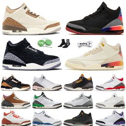 2024 OG Original J Balvin J3s Rio Jumpman 3 Basketball Shoes Woman Men 3s Medellin Sunset Palomino Hide N Sneak Off Noir Oreo New UNC Fire Red Platform Sneaker Big Size 13