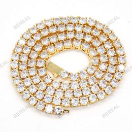 Necklaces Factory Direct Sales 10k Solid Gold Vvs Moissanite Tennis Chain 3mm 4mm 5mm Necklace Bracelet for Men Women Fine Jewellery