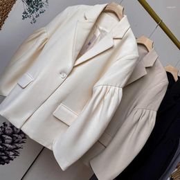 Women's Jackets Women Casual Suit Office Lady Coat Navy Collar One Button Long Sleeve Jacket Veste Femme Spring Autumn Loose Comfortable
