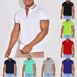 Men's T Shirts Europe And The United States Summer Short-sleeved T-shirt Polo Shirt Solid Colour Lapel Business Casual