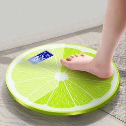 Household Scales Cartoon Lemon Pattern Weight Scale For Weighing Body Electronic Balance Floor Smart Digital Bathroom 231010