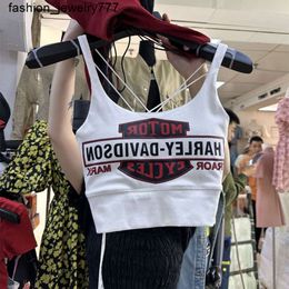 t-shirt women's small tank Top spicy girl Heart Machine Fat mm Women's design small Tank Top Slim Fit short letter printing women's sleeveless Top
