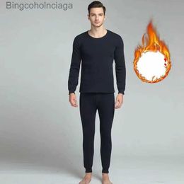 Men's Thermal Underwear High Quality Winter Long johns Men Thermal Underwear Sets Thin Fleece Elastic Material Soft O-neck Undershirt+underpantsL231011