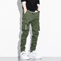 Men's Pants Autumn Black Jogger Men Cargo Outdoor Tactical Casual Loose Sweat Cotton Trousers Big Size 8XL224T