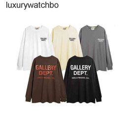 Tops DEPTTS t Designer Galleries Shirts Autumn Tee Winter Printed Letters Round Neck Pullover Large Fat Guy Long Sleeve Bottoming Shirt QVZC VANE