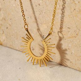Pendant Necklaces Romantic Sunflower Women's Necklace High-end Stainless Steel Jewellery Accessorie For Party Christmas Gift Celebrity