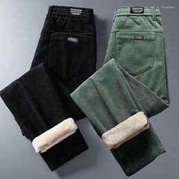 Men's Pants Men Corduroy With Liners Warm Winter Trousers