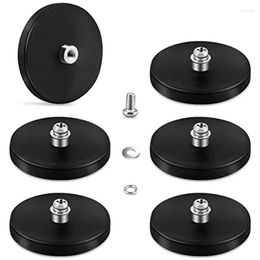 Lighting System Mounting Magnets Strong Safe Black Stud Magnet 6Pcs Painted Surface Waterproof Threaded With Bolts Nuts For