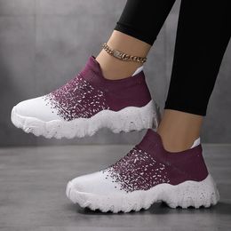 Dress Shoe's Slipon LoafersMesh Casual Ballet Flats Nurse Walking Sneakers Knitted round Toe Low Wedge Memory Foam Shoes 231010