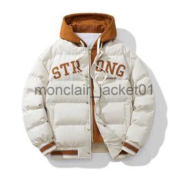 Men's Down Parkas Winter Jacket Men's Zipper New Jacket Streetwear Windproof Fashion Jacket Hooded Parkers Winter Thick Thermal Cotton Coat Men's J231011