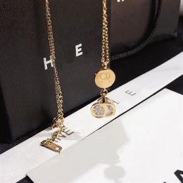 High End Design Necklaces Popular International Necklace Exquisite Gold-plated Long Chain Selected Quality Gift Fashion Brand Jewe204f