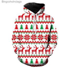 Women's Hoodies Sweatshirts Santa Claus Unisex Christmas Tree Men's Hoodies Sweatshirts 3D Printed Pullover Hip Hop Teens Funny Oversized Streetwear CasualL231011