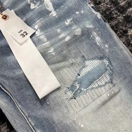 Jeans designer jeans stack jeans man pant sweatpants streetwear jeans embroidery quilting ripped for trend brand vintage pant Street den