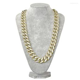 Pendant Necklaces Punk Jewellery Statement Plastic Chain Necklace For Women Gold Silver Colour Paved Rhinestone Crystal Rapper Hip Hop Long