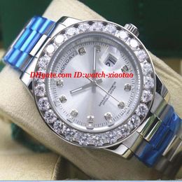 Luxury Watches Mens 18kt White Gold Bigger Diamond Automatic Fashion Brand Men's Watch Wristwatch2645