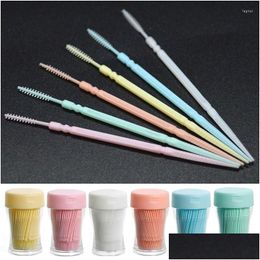 Arts And Crafts 260Pcs/Box Tooth Pick Double Head Interdental Brushes Tootick Teeth Floss Stick Dental With Hexagon Oral Care Drop D Otblr