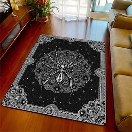 Other Festive Party Supplies Halloween Spider Carpet 3D Printed Fear Horror Mat Trick or Treat Rug Living Room Bedroom Area Rugs Halloween Gift Home Decor R231011