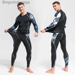 Men's Thermal Underwear New Men's Thermal Underwear Sports Suit Tights Men Long Johns Jogging Leggings Fitness Gym Clothing Leggings RashgardL231011