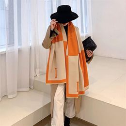 scarf designer scarf cashmere Wraps Warm Soft Scarves for Women Autumn Winter Long Shawls Camouflage Animal Plaid Black Orange Kha230T