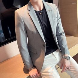 Men's Suits Simple Men Blazers 2024 Spring Business Casual Suit Jacket Clothing Slim Streetwear Social Dress Coat Blazer Masculino S-7XL