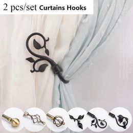 Curtain Poles 2pcsset Tieback Holder Hooks Tie Backs Bedroom Living Room Decoration Accessories Holdback Metal Hook 231010