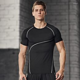 Men's T Shirts Summer Workout Clothes Short-sleeved Vest Quick-drying Sports Running T-shirt Tight-fitting Basketball Training Suit Shirt