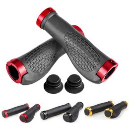 Bike Handlebars Components Handlebar Grips Anti Skid Non slip Double Locking Rubber Ergonomic Mountain MTB Cycling Parts Bicycle Black Gold Blue 231010