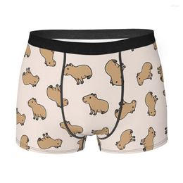 Underpants Cute Style Men Boxer Briefs Capybara Cartoon Highly Breathable High Quality Print Shorts Gift Idea