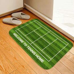 Carpets Anti-skid Tennis Court Doormat Flannel Water-absorbing Rug Home Bathroom Mat Floor Balcony Rugs Kitchen Entrance Indoor 231010