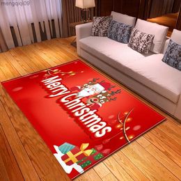 Christmas Decorations Customizable Christmas Carpet Santa Printed Carpet Living Room Bedroom Carpet Non-slip Christmas Kitchen Floor Mat