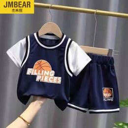 Clothing Sets Bear Boys' Sports Suit Summer Children's Quick Drying Basketball uniform Girls' Leisure Short Sleeve Two Piece Set Fashion 231010