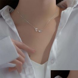 Pendant Necklaces Tip Pendant Necklaces For Women Girls 925 Sterling Sier Cz Zircon Necklace Chain Choker Flower Jewellery Jewellery Neckl Dhwvy
