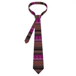 Bow Ties Cute Tribal Print Tie Pink Brown Retro Casual Neck For Men Daily Wear Party Quality Collar Printed Necktie Accessories