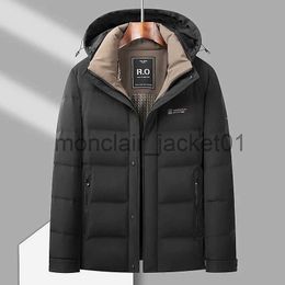 Men's Down Parkas Winter New Simple and Versatile Hooded Down Jacket Thickened for Middle and Young People's Cold Protection and Warmth Trend J231011