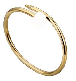 Love Gold Bracelet nail bracelet Designer Bangles for Women Mens Stainless Steel Alloy Armband18K Plated Gold Silver Rose Jewelry Diamond Bracelets no box