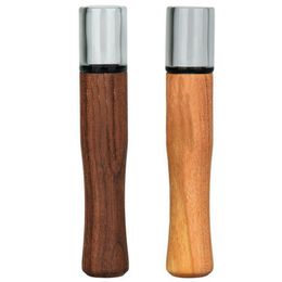 Latest MINI Colourful Natural Wood Dugout Pipes Dry Herb Tobacco Philtre Glass Handpipes Cigarette Holder Portable Smoking Catcher Taster Bat One Hitter Hand Tube DHL