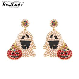 Other Fashion Accessories Best Lady 2021 Halloween Pearls Ghost Pumpkin Earrings for Women Bohemian Colourful Cute Hanging Drop Earrings Jewellery Party Gift Q231011