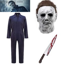 Theme Costume Halloween Come Michael Myers Cosplay Come Jumpsuits Man Bleach Outfits Bodysuit Mask Knife Halloween Come for Adult T231011