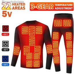 Men's Thermal Underwear 22 Areas Heated Underwear Men Winter Thermal Heated Jacket USB Electric Heating Clothing Men's Ski Suit Moto Thermal UnderwearL231011