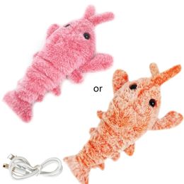 Cat Toys Electric Moving Cat Kickers Lobster Toy Realistic Wiggle Shrimp Plush Interactive Toys for Cats and Dogs Washable Cover 231011