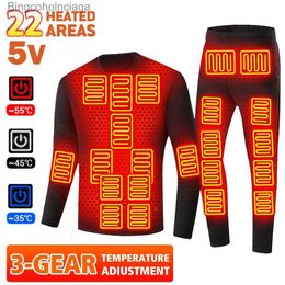 Men's Thermal Underwear Heated Underwear Men Winter Thermal Heated Jacket USB Electric Heating Clothing Men's Ski Suit Moto Autumn Thermal UnderwearL231011